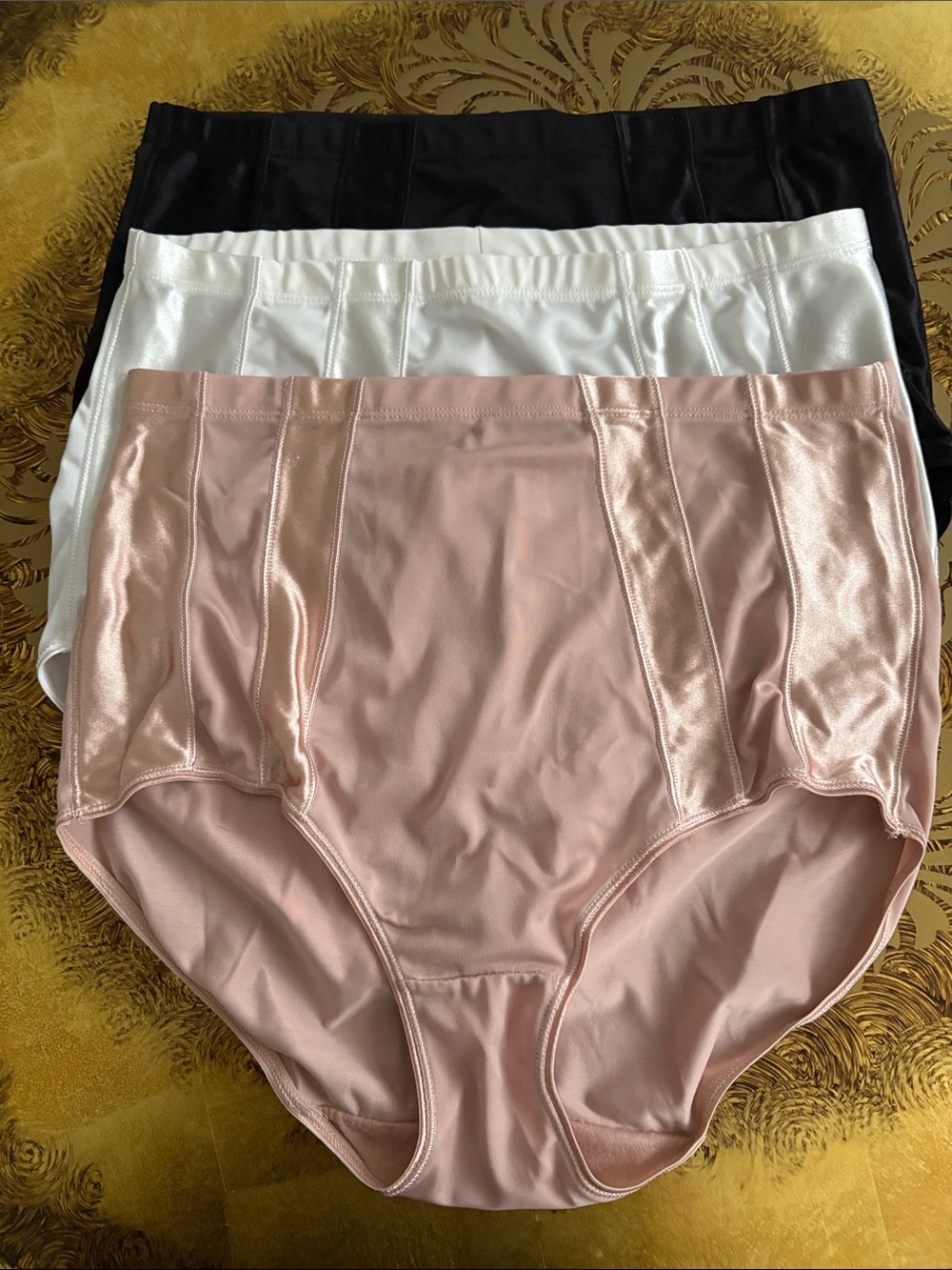 3 Marilyn Monroe high-waisted tummy control shaping briefs satin panels Sz 1x